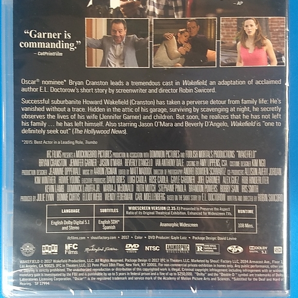 Wakefield DVD, Starring Bryan Cranston, Factory Sealed Mint Condition - Picture 3 of 7